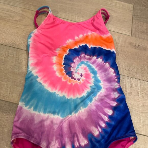 LANDS END GIRLS SIZE 14 TIE DYE ONE PIECE SWIM SUIT - Picture 3 of 5